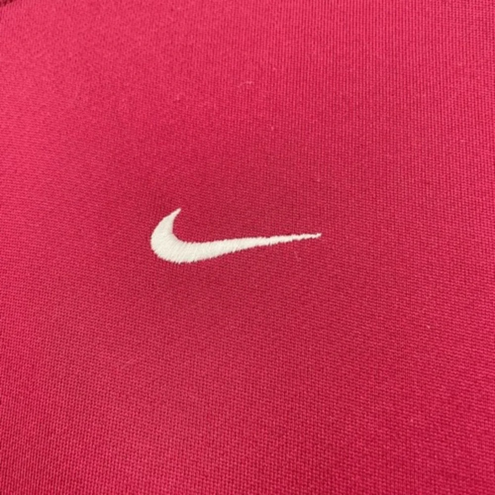 Vintage Y2K Nike Women LS Full Zip Track Jacket Burgundy White Size M Streetwear